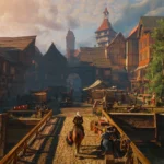 Screenshot de gameplay de The Witcher 3: Wild Hunt Remastered, divulgado oficialmente para a versão Nintendo Switch 2