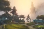Arte oficial de divulgação dos Skyborne, nova raça jogável de WoW Forever